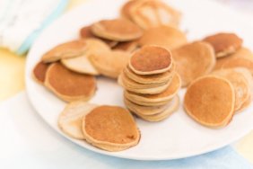 These baby cereal pancakes are a great finger food for baby!