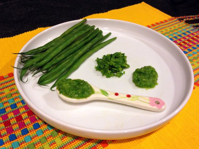 A basic green bean puree for baby