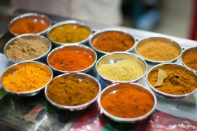 bowls of indian spices